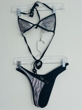 Shiny disco ball string bikini set S
